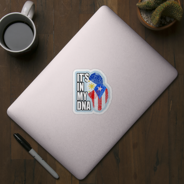 Filipino And Puerto Rican DNA Mix Flag Heritage Gift by Just Rep It!!